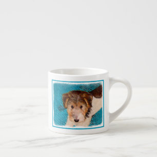 Wire Fox Terrier Puppy Painting - Original Dog Art Espresso Cup