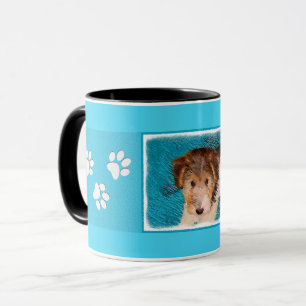 Wire Fox Terrier Puppy Painting - Original Dog Art Mug
