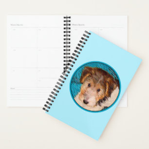 Wire Fox Terrier Puppy Painting - Original Dog Art Planner
