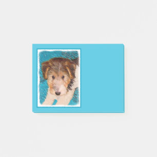 Wire Fox Terrier Puppy Painting - Original Dog Art Post-it Notes