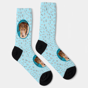 Wire Fox Terrier Puppy Painting - Original Dog Art Socks