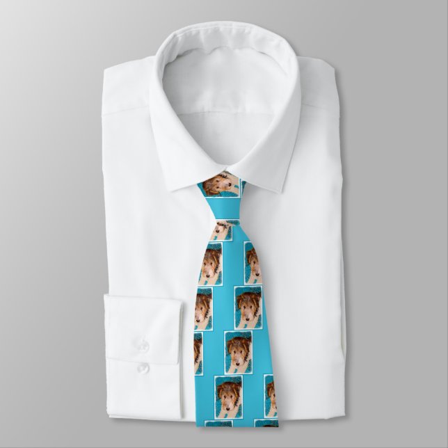 Wire Fox Terrier Puppy Painting - Original Dog Art Tie (Tied)