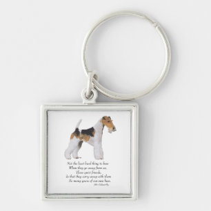Wire Fox Terrier Rainbow Bridge Key Ring