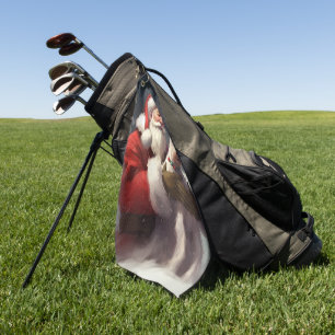 Wire Fox Terrier Santa Claus Festive Christmas Golf Towel
