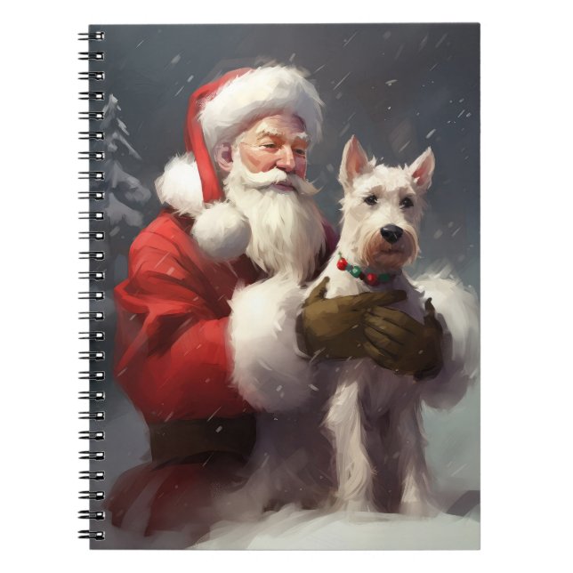 Wire Fox Terrier Santa Claus Festive Christmas Notebook (Front)