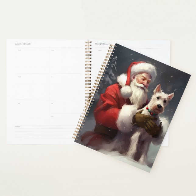 Wire Fox Terrier Santa Claus Festive Christmas Planner (Display)