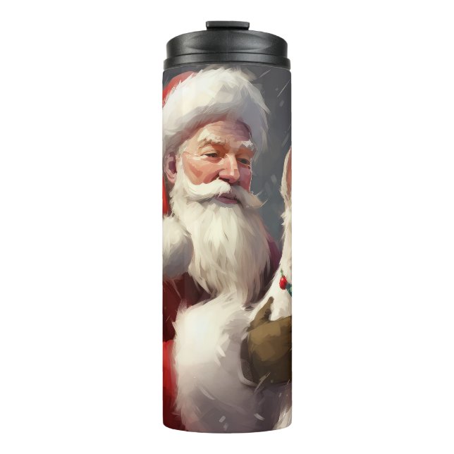 Wire Fox Terrier Santa Claus Festive Christmas Thermal Tumbler (Front)