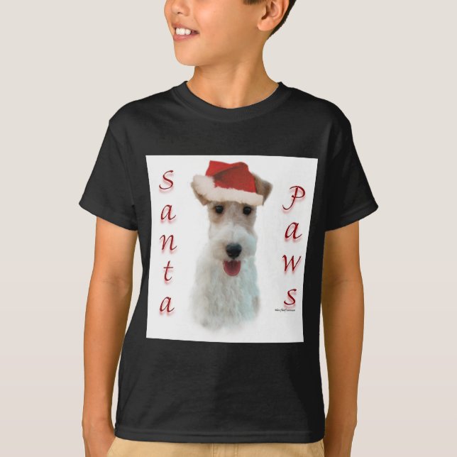 Wire Fox Terrier Santa Paws T-Shirt (Front)