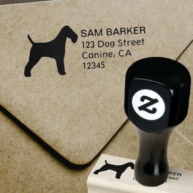 Wire Fox Terrier Silhouette Return Address Rubber Stamp (Creator Uploaded)