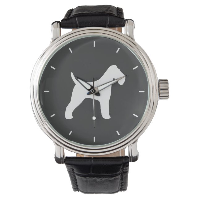 Wire Fox Terrier Silhouette Watch (Front)
