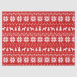 Wire Fox Terrier Silhouettes Christmas Pattern Tissue Paper<br><div class="desc">Festive Red and White Christmas Sweater Style Pattern with Wire Fox Terrier Silhouettes</div>