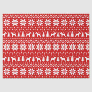 Wire Fox Terrier Silhouettes Christmas Pattern Tissue Paper