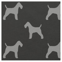 Wire Fox Terrier Silhouettes Grey and Black