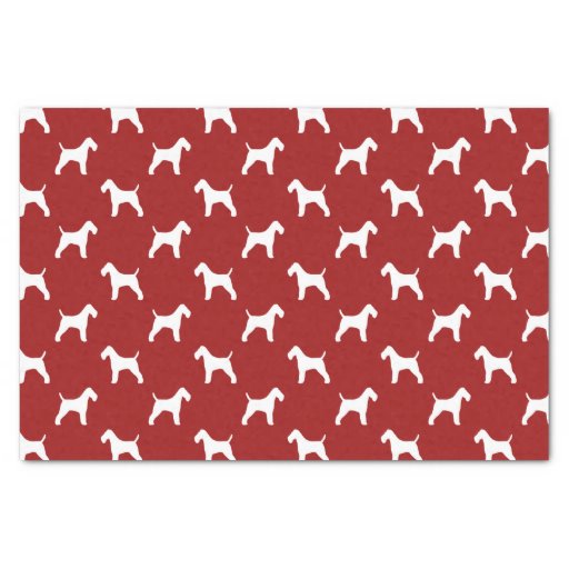 Image of Wire Fox Terrier Silhouettes Pattern Red Tissue Paper