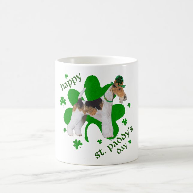 Wire Fox Terrier St Patricks Day Coffee Mug (Center)