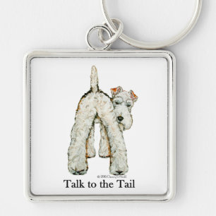Wire Fox Terrier Tail Key Ring