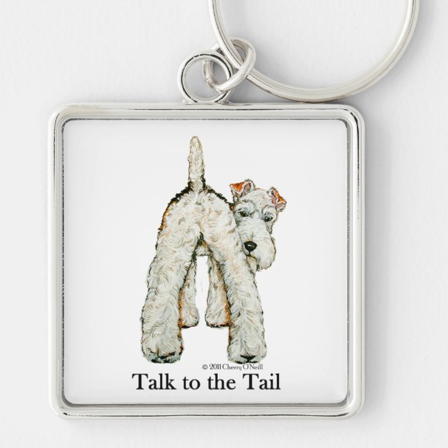 Wire Fox Terrier Tail Key Ring (Front)