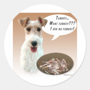 Wire Fox Terrier Turkey Classic Round Sticker