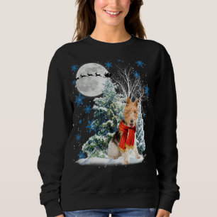 Wire Fox Terrier Under Moonlight Snow Christmas Pa Sweatshirt