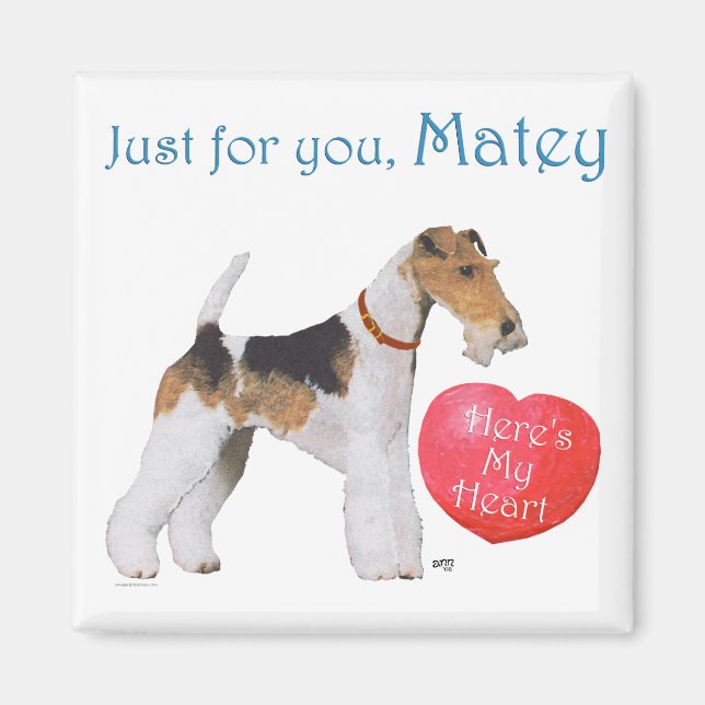 Wire Fox Terrier Valentine Magnet (Front)