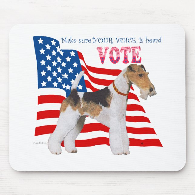 Wire Fox Terrier VOTE Mouse Mat (Front)