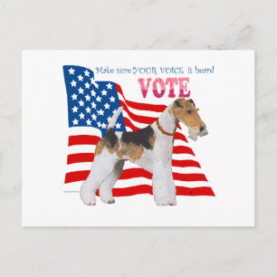 Wire Fox Terrier VOTE Postcard