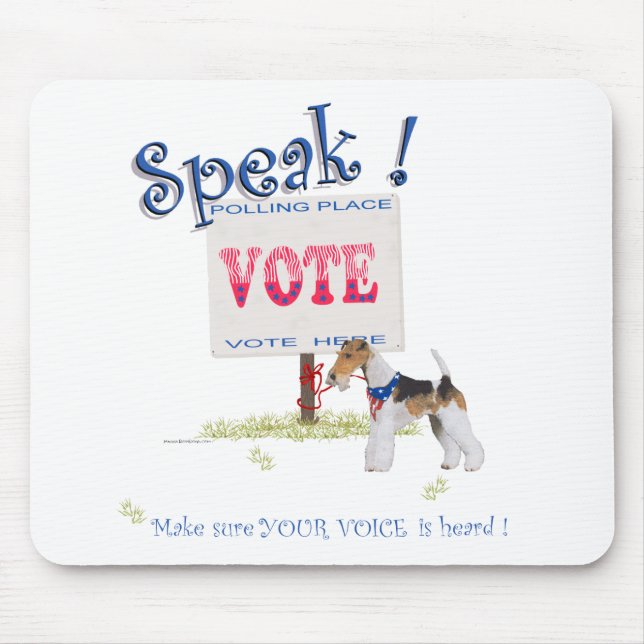 Wire Fox Terrier Voting Voice Mouse Mat (Front)