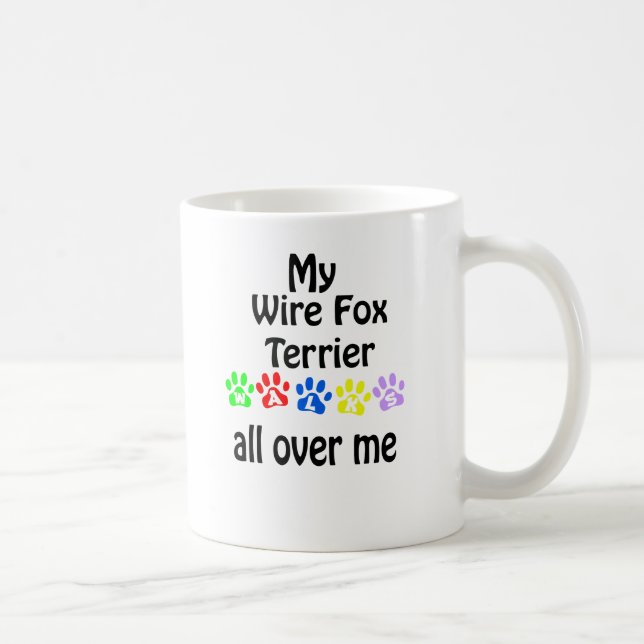 Wire Fox Terrier Walks Design Coffee Mug (Right)