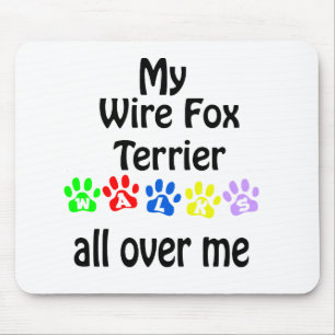 Wire Fox Terrier Walks Design Mouse Mat