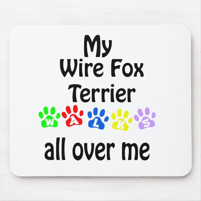 Wire Fox Terrier Walks Design Mouse Mat (Front)