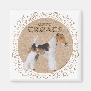 Wire Fox Terrier Wants Treats Magnet