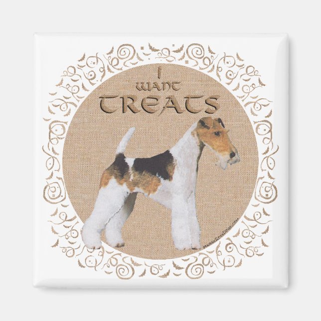 Wire Fox Terrier Wants Treats Magnet (Front)