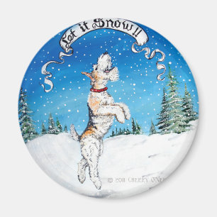 Wire Fox Terrier Winter Magnet