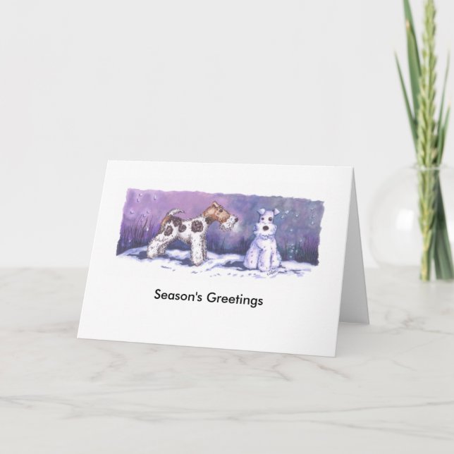 Wire Fox Winter Card with white envelope (Front)