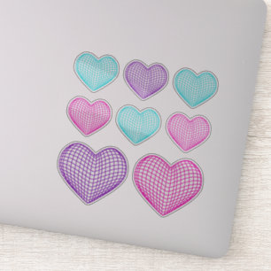 Wire Frame Geometric Heart Stickers
