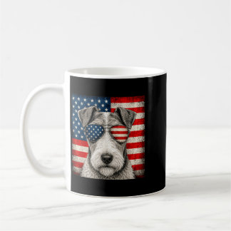 Wire Hair Fox Terrier 4th Of July Aamerican Flag Coffee Mug