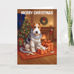 Wire Hair Fox Terrier Christmas Card