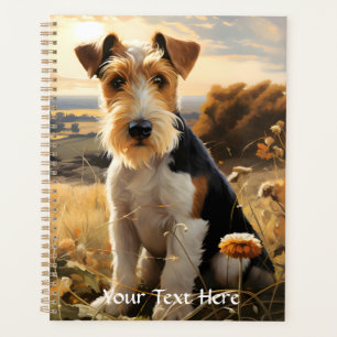 Wire Hair Fox Terrier In Autumn Countryside Planner