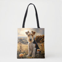 Wire Hair Fox Terrier In Autumn Countryside