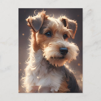 Wire Hair Fox Terrier Twilight Postcard