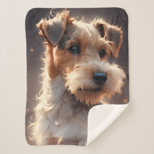 Wire Hair Fox Terrier Twilight Sherpa Blanket