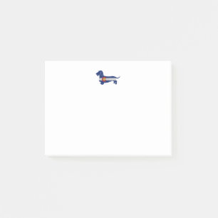 Wire Haired Dachshund Colorado Flag Silhouette Post-it Notes