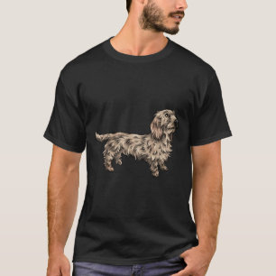 Wire Haired Dachshund Cute Dog Art T-Shirt