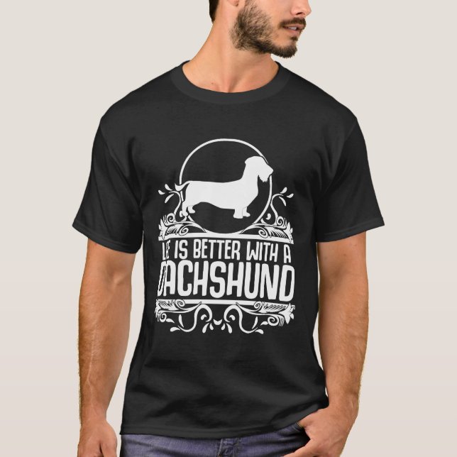 Wire Haired Dachshund Hunting Dog T-Shirt (Front)