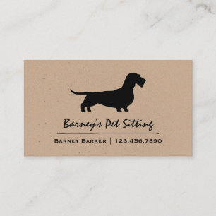 Wire Haired Dachshund Silhouette Cool Wiener Dog Business Card