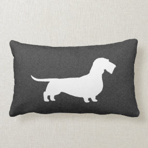 Wire Haired Dachshund Silhouette Lumbar Cushion