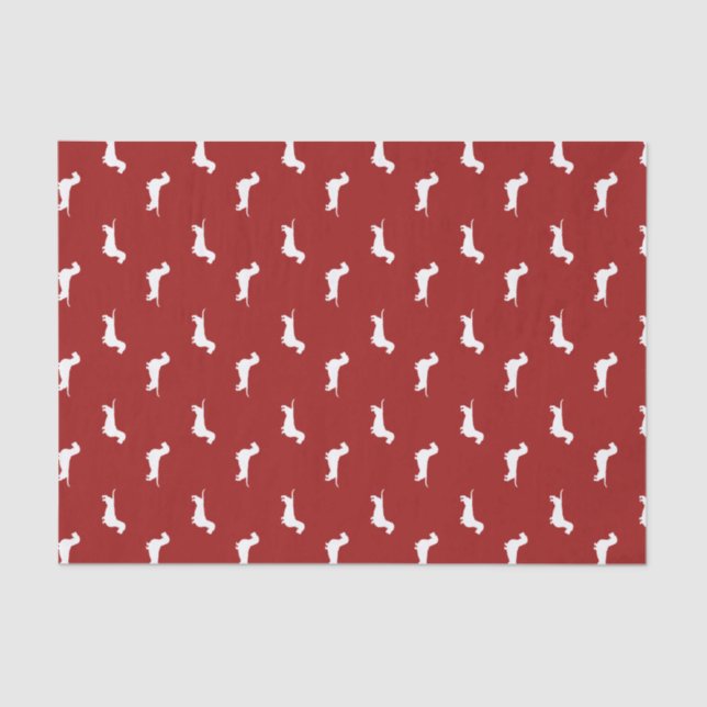 Wire Haired Dachshund Silhouettes Pattern Tissue Paper (Front)