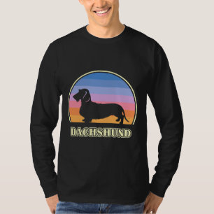 Wire Haired Dachshund Vintage Sunset Dog T-Shirt