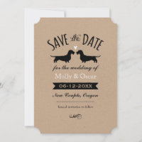 Wire Haired Dachshunds Wedding Save the Date