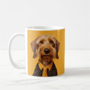 Wire Haired Dachshung On Yellow Coffee Mug